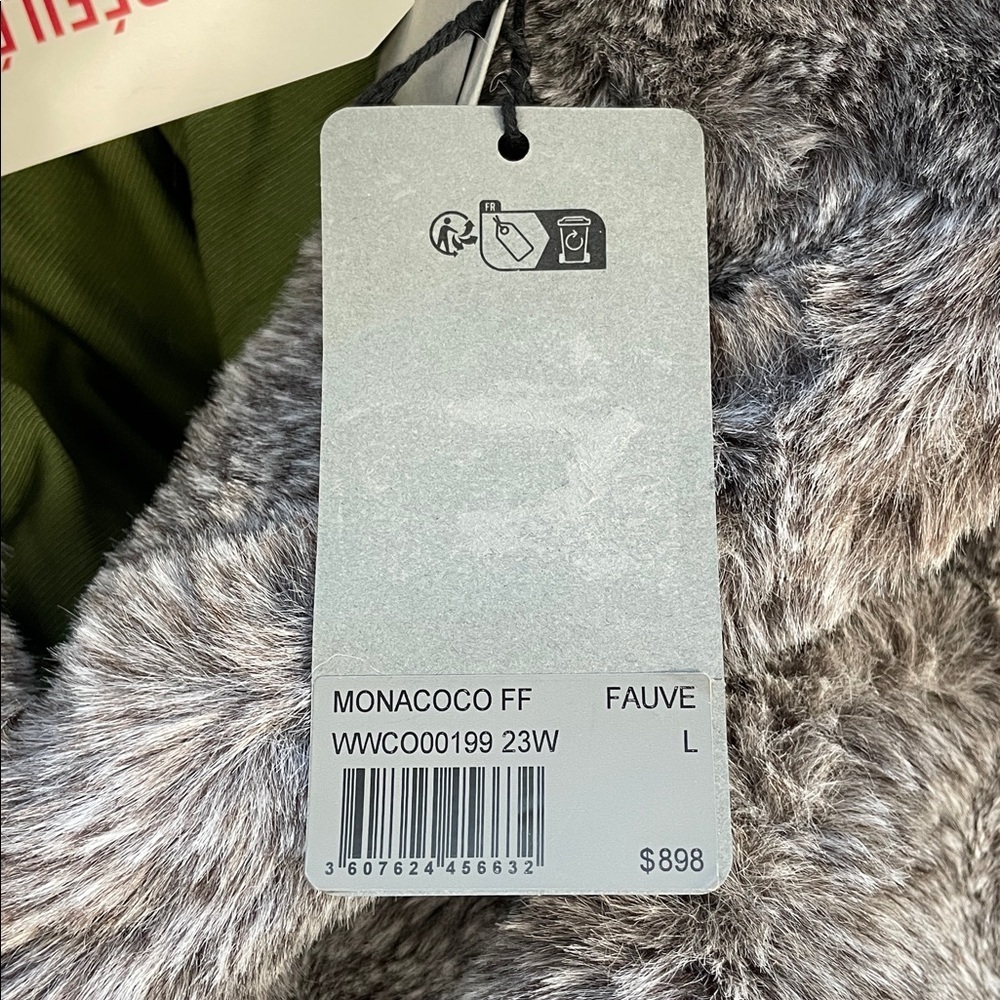 NWT Zadig & Voltaire Monacoco Faux Fur Coat Longline Trench Gray Sz L - Picture 9 of 16